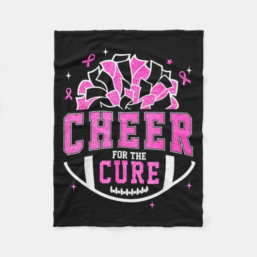 Cheer For The Breast Cancer Awareness Cheerleader  Fleece Deken (Voorkant)
