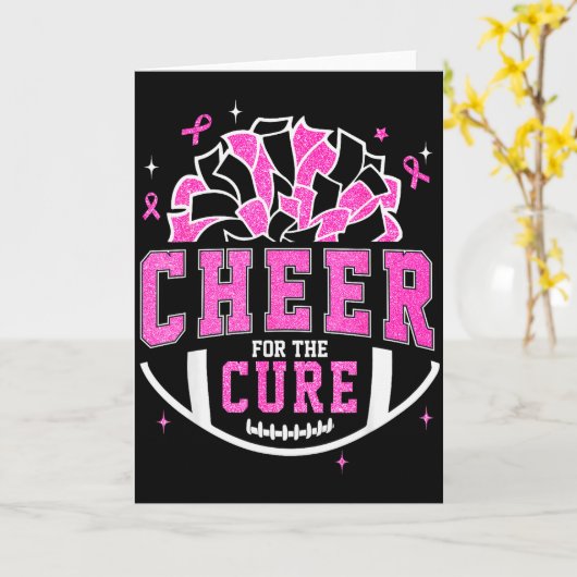 Cheer For The Breast Cancer Awareness Cheerleader  Kaart (Gele Bloem)