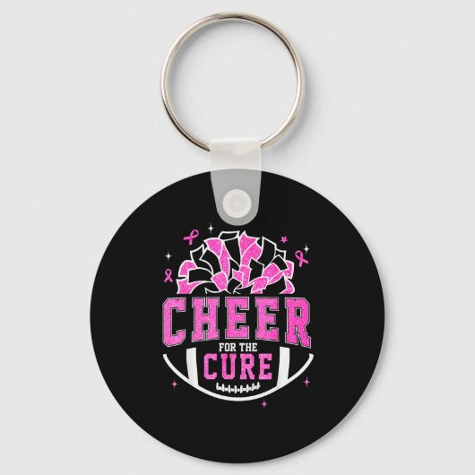 Cheer For The Breast Cancer Awareness Cheerleader  Sleutelhanger (Voorkant)