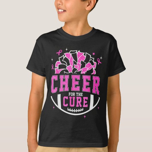 Cheer For The Breast Cancer Awareness Cheerleader  T-shirt (Voorkant)