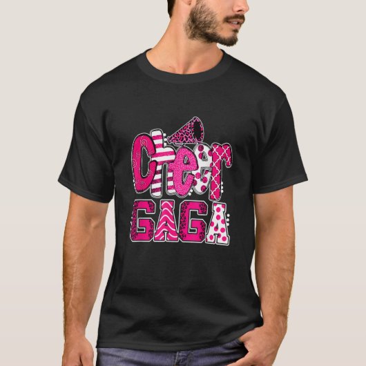 Cheer Gaga Biggest Fan Leopard Print And Pom Pom T-shirt (Voorkant)