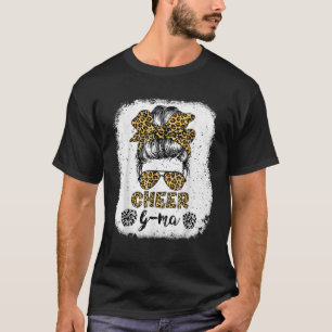 Cheer Gama Leopard Messy Bun Cheerleader gebleekt T-shirt