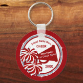 Cheer Gift Bag Ideeën, persoonlijke rode witte kle Sleutelhanger (Achterkant)