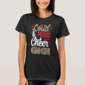 Cheer Gigi Biggest Fan Leopard Print And Pom Pom T-shirt (Voorkant)