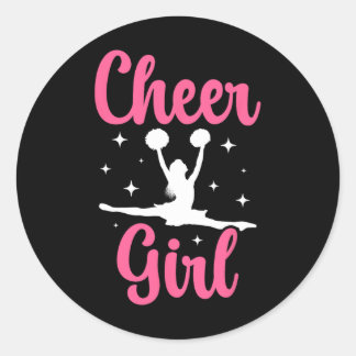 Cheer Girl Cheerleader Cheerleading _1  Ronde Sticker