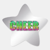 Cheer Glitter Rainbow Ster Sticker (Voorkant)