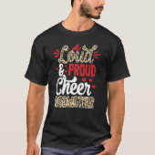 Cheer Godmoeder grootst fan leopard print en pom T-shirt (Voorkant)