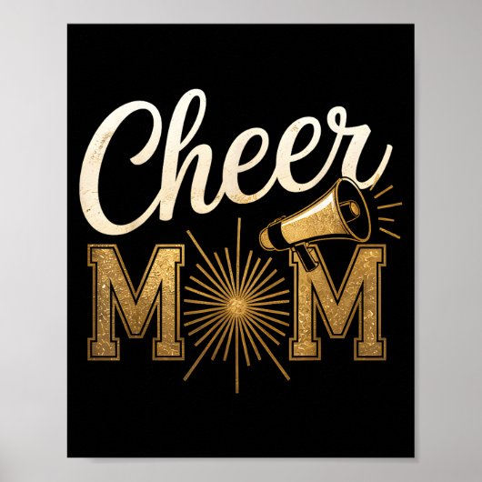Cheer Gold Cheerleader Cheerleading Mom Game Day D Poster (Voorkant)