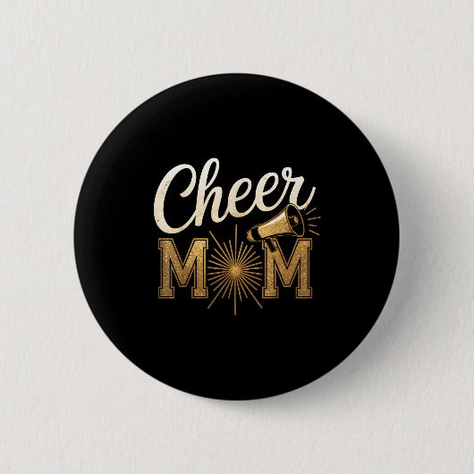 Cheer Gold Cheerleader Cheerleading Mom Game Day D Ronde Button 5,7 Cm (Voorkant)