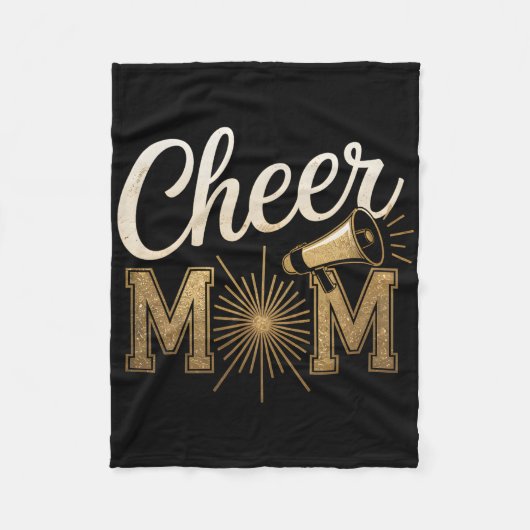 Cheer Goud Cheerleader Cheerleading Moeder Speldag Fleece Deken (Voorkant)