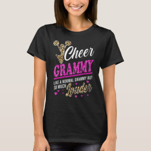 Cheer Grammy grootst fan leopard print en pom Pom T-shirt