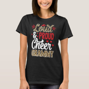Cheer Grammy grootst fan leopard print en pom Pom T-shirt