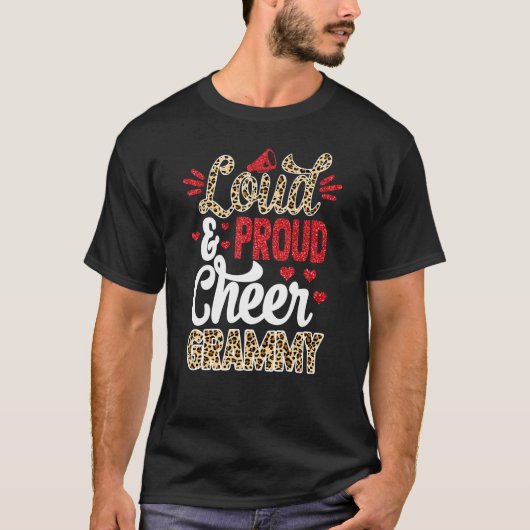 Cheer Grammy grootst fan leopard print en pom Pom T-shirt (Voorkant)