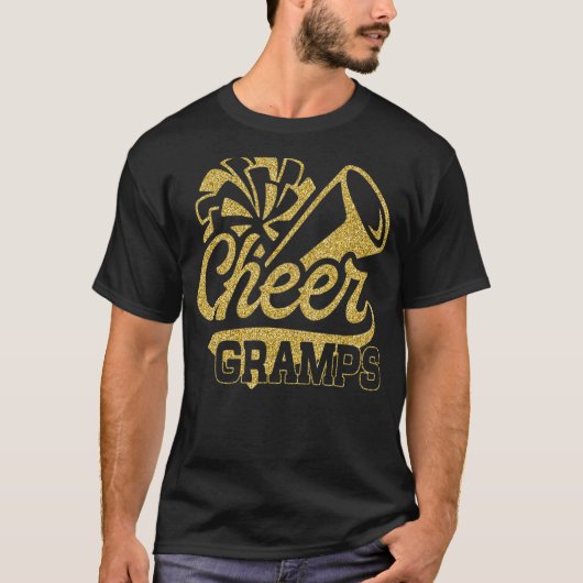 Cheer Gramps Biggest Fan Cheerleader Father's Day T-shirt (Voorkant)