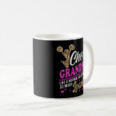 Cheer Grandma grootst fan leopard print en pom po Koffiemok (Voorkant rechts)