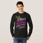 Cheer Grandma grootst fan leopard print en pom po T-shirt (Voorkant volledig)