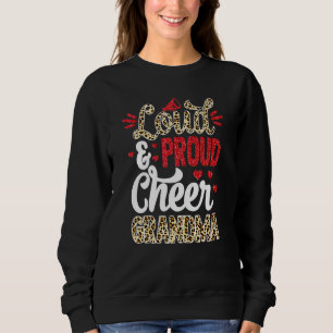Cheer Grandma grootst fan leopard print en pom po Trui
