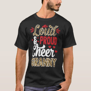 Cheer Granny grootst fan-luipaard afdrukken en pom T-shirt