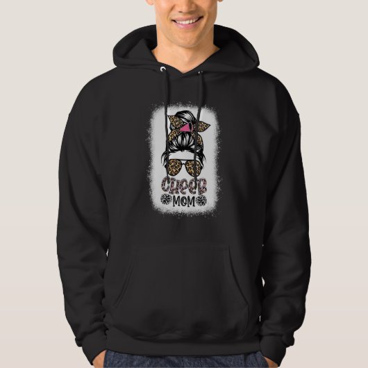 Cheer Granny Leopard Messy Bun Cheerleader Bleache Hoodie (Voorkant)
