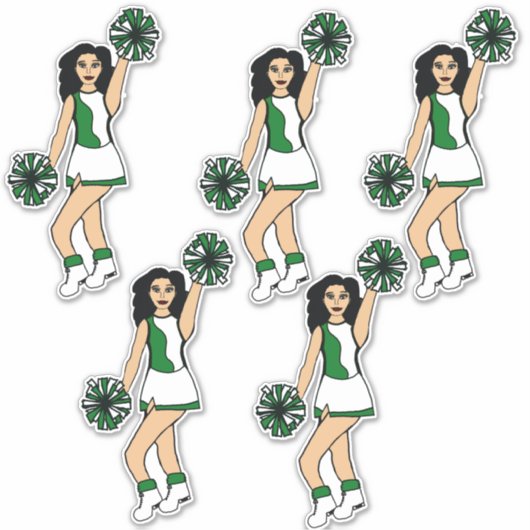 Cheer Green 14" x 14" Custom-Cut Vinyl Stickers #2 (Voorkant)
