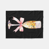 Cheer Happy New Year Coquette Bow Champagne New Ye Fleece Deken (Voorkant (Horizontaal))