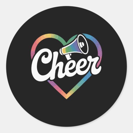 Cheer Hart Cheerleading Grappige Cheerleader Ronde Sticker (Voorkant)