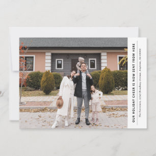 Cheer is nu vanaf hier vakantie verhuisaankondigin feestdagenkaart