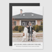 Cheer is nu vanaf hier vakantie verhuisaankondigin magnetische uitnodiging (Voorkant / Achterkant)