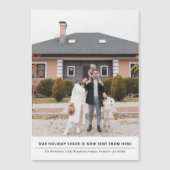 Cheer is nu vanaf hier vakantie verhuisaankondigin magnetische uitnodiging (Voorkant)