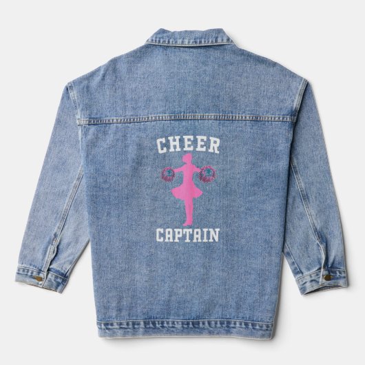Cheer Kapitein Cheerlead Practice Cheerleader Le Denim Jacket (Achterkant)