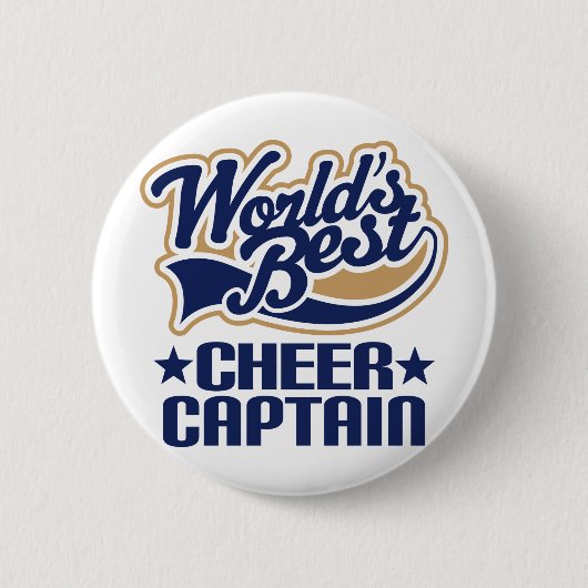 Cheer Kapitein Gift Ronde Button 5,7 Cm (Voorkant)