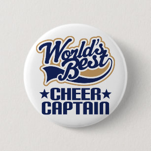 Cheer Kapitein Gift Ronde Button 5,7 Cm