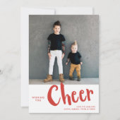 Cheer | Kerstaffoto van Sweater Pattern Rood Feestdagenkaart (Voorkant)