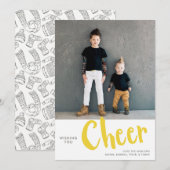 Cheer | Kerstfotogeel met Sweater Pattern Feestdagenkaart (Voorkant / Achterkant)
