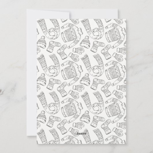 Cheer | Kerstfotogeel met Sweater Pattern Feestdagenkaart (Achterkant)