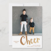 Cheer | Kerstfotogoud met Sweater Pattern Feestdagenkaart (Voorkant)