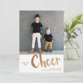 Cheer | Kerstfotogoud met Sweater Pattern Feestdagenkaart (Staand voorkant)
