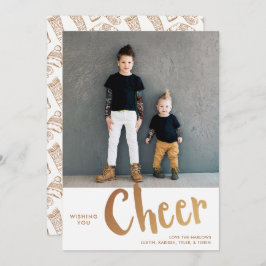 Cheer | Kerstfotogoud met Sweater Pattern Feestdagenkaart