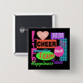 Cheer Life Vierkante Button 5,1 Cm (Voorkant /achterkant)