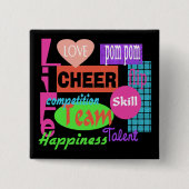 Cheer Life Vierkante Button 5,1 Cm (Voorkant)