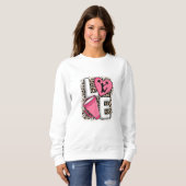 Cheer Love luipaard print roze crew sweater (Voorkant volledig)