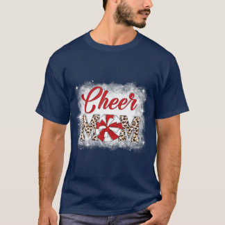 Cheer Ma Leopard Pom Pom Cheerleader Bleaching Des T-shirt