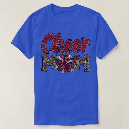 Cheer Ma Leopard Proud Cheerleader Moeder Cute Te T-shirt (Design voorkant)