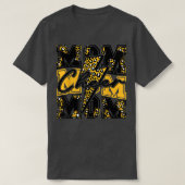 Cheer Ma Lightning Bolt Cheer Leopard Black Gold T-shirt (Design voorkant)