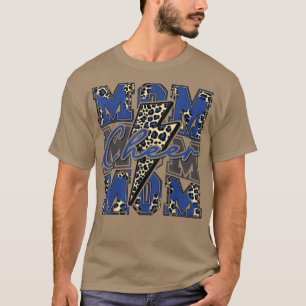 Cheer Ma Lightning Bolt Cheer Leopard Blue T-shirt