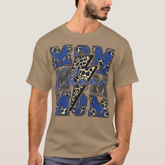Cheer Ma Lightning Bolt Cheer Leopard Blue T-shirt