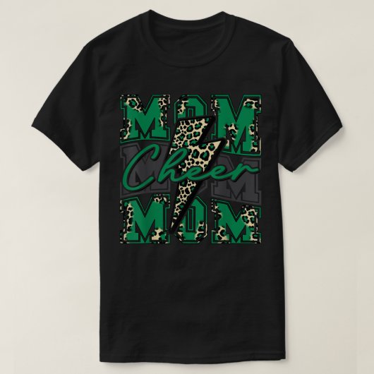 Cheer Ma Lightning Bolt Cheer Leopard Light Green T-shirt (Design voorkant)