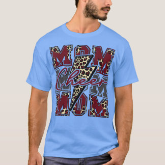 Cheer Ma Lightning Bolt Cheer Leopard Maroon T-shirt