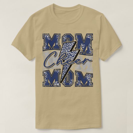 Cheer Ma Lightning Bolt Cheer Leopard Navy Blue T-shirt (Design voorkant)
