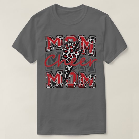 Cheer Ma Lightning Bolt Cheer leopard Red T-shirt (Design voorkant)